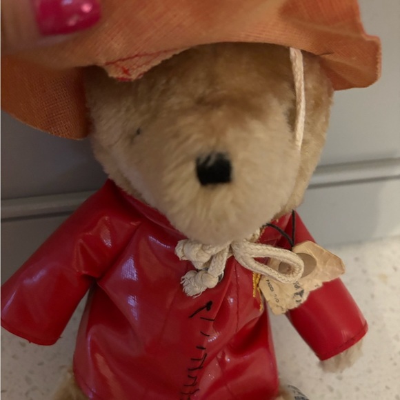 Eden Paddington Bear Red Rain Jacket Hat Plush Vtg 1981 Fireman - Picture 3 of 5